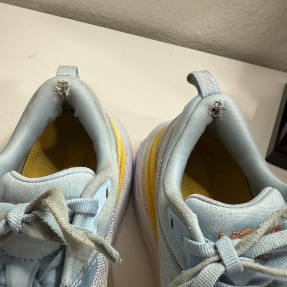 Hoka bondi 8 Gray and Orange Athletic Shoes - Picture 4 of 6